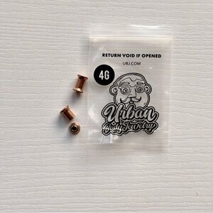 4 Gauge Hollow Rose Gold Plug Earrings, threaded